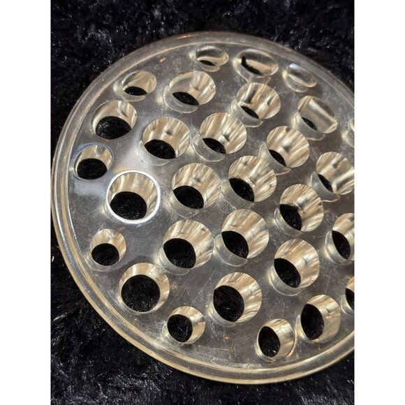 Clear Plastic Flower Frog Round Vintage Floral Arrangement Insert - Picture 3 of 6